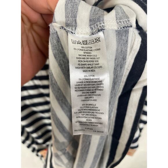 French Connection Women Black and White Stripe Floral High Neck Sleeveless Dress - Picture 4 of 6